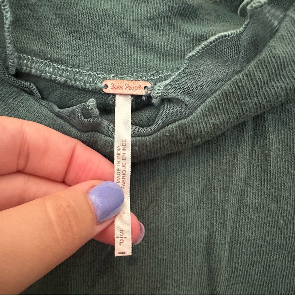 Free People Green Ruffled Sweatshirt - Picture 5 of 5
